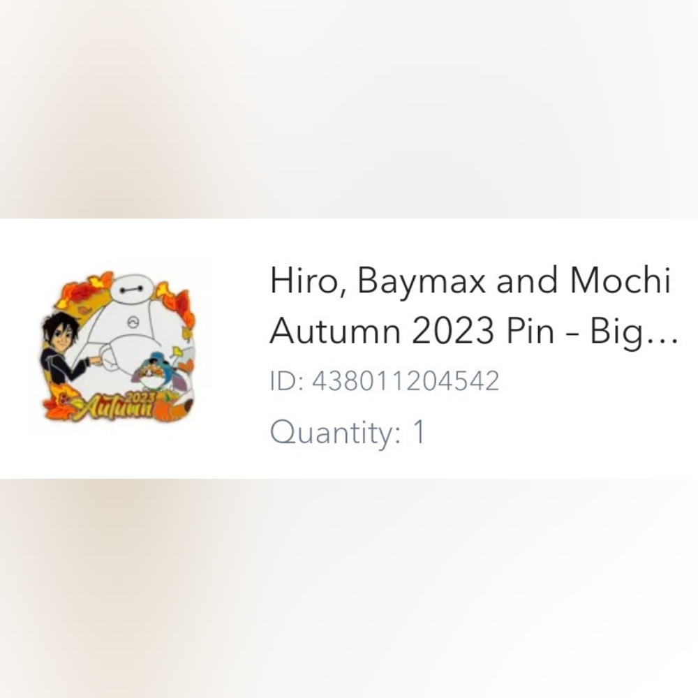 Disney Hiro, Baymax, & Mochi Autumn 2023 Pin - Big Hero Six, NWT - Picture 3 of 3